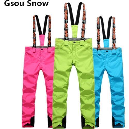 Suitable for Womens Ski pants brand new outdoor sports high quality bib pants windproof waterproof warm winter skis