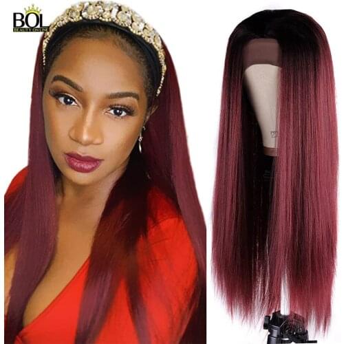 Beauty On Line long Kinky Straight Synthetic Hair Wigs with Ice Headband for African American Women 28Inch70CM Full Machine Wigs