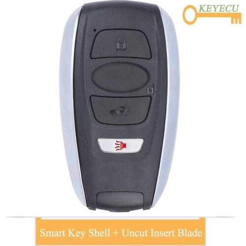 KEYECU Smart Remote Car Key Shell Case for Subaru BRZ WRX STI Legacy Outback XV Crosstrek, Fob 3+1 4 Button With Uncut Blade