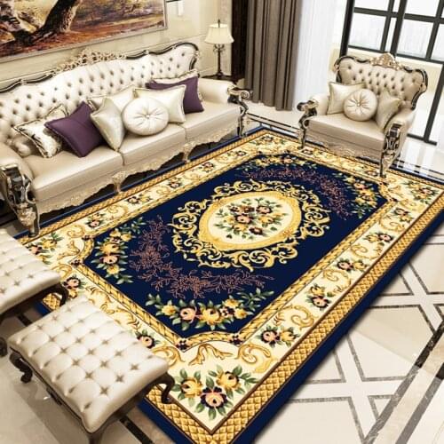 Modern simple living room European carpet anti slip thickened printing household light luxury tea table sofa carpet European