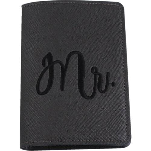 Mr Mrs Married Wedding Passport Case Holder Honeymoon PU Leather Travel ID Credit Card Holder Protector Cover for Women Men