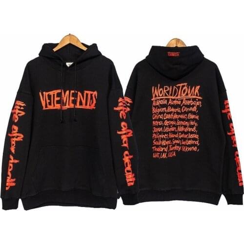 2021FW VETEMENTS Hoodie Men Women 1:1 High Quality Graffiti Graphic Vetements World Tour Sweatshirts Oversize VTM Pullovers