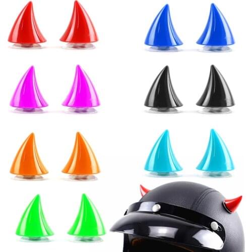 1 Pair Of Motorcycle Helmet Decoration Devil Horns Off-Road Racer General Headwear Decoration Sucker Horns Universal Accessories