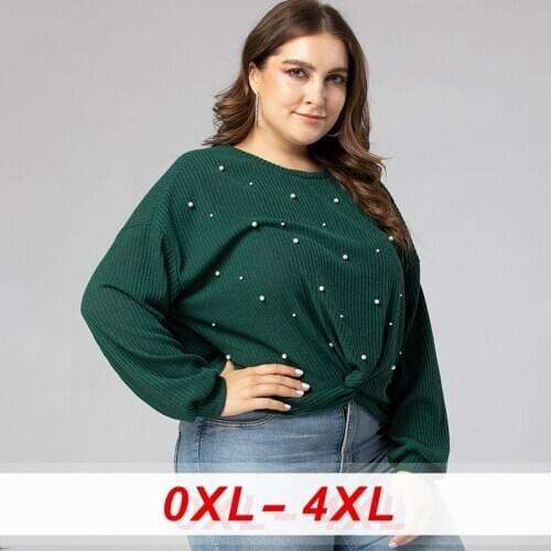 Knitted Sweaters Beading Womens Pullover O Neck Winter Sweater Long Sleeve Top Autumn 2020 Womens New Plus Size Loose Sweater