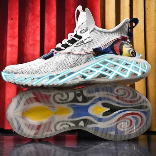 Sneakers Running Shoes For Men New Trendy Culture Casual Streetwear Shoes Breathable Mesh Flat Jog Zapatos Comfortable Non-slip