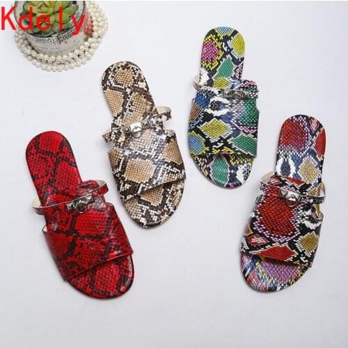 Women Slippers Flat Cool Slip-on Convenience Beach Slides Leopard Plus Size Female Outdoor Slipper Summer Sandals