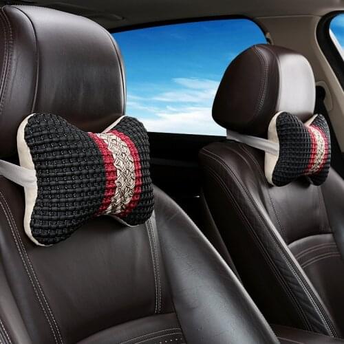 1/2pcs Headrest Car Neck Pillow Ice Silk Car Bone Rest Cushion Small Head Pillow Memory Sponge Pillow Interior Accessories