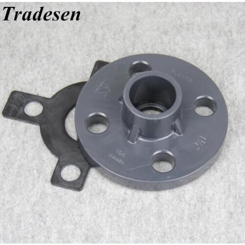 1pc UPVC Inner DIN 63 75 90 110 140 160 225mm Flange Pipe Connector PVC Adapter Hardware Fittings Tube Parts Slip Socket Flanges