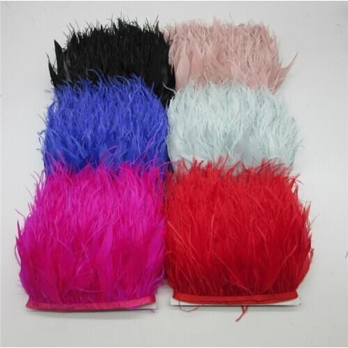 10Yard/lot Ostrich feather Trim Fringe for Wedding Craft Accessories Carnival costume Clothing DIY Decoration plumes