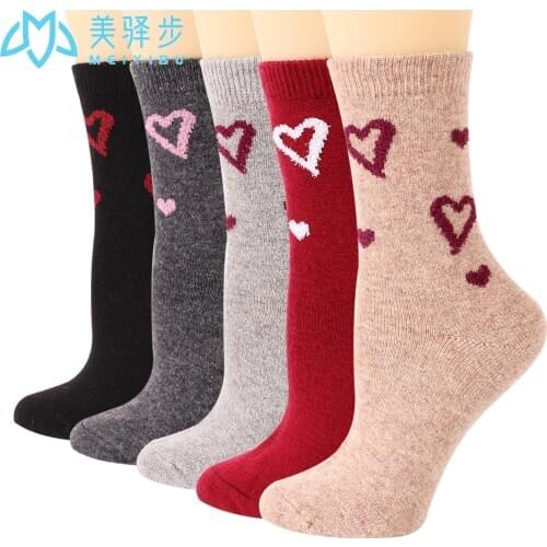 12 Pairs Per Set Winter Adult Socks Jacquard Love Valentines Day Soft Comfort Wool Socks Kawaii Christmas Gifts