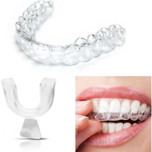 New 2pcs Silicone Night Mouth Guard for Teeth Clenching Grinding Dental Bite Sleep Aid Whitening Teeth Mouth Tray