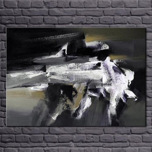 2016 Newest Design Hotselling 100% Handpainted Simple Acrylic Black Art Color abstract oil painting for living room No Frame