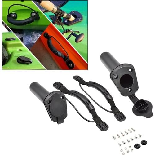4pcs Kayak Boat Side Mount Carry Handles Webbing Strap Canoe Fishing Rod Holder Universal Kayak Fitting Accessories