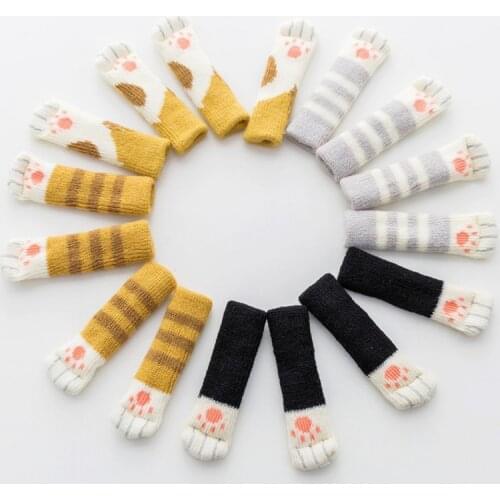 4pcs/lot Anti Slip Mat Cute Furniture Leg Feet Rug Caps Cat Claw Chair Leg Socks Table Protector