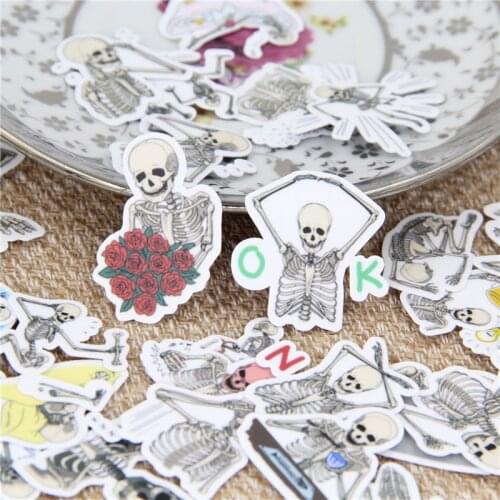 40 Pcs/lot Funny skull expression DIY Decorative paper Sticker Decal For Phone Car Laptop Album diary Backpack Kids Toy Stickers
