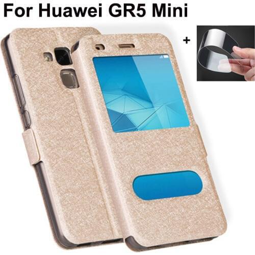 5.2" Front Window Leather Filp Case For Huawei GR5 Mini phone cover For Huawei GR5Mini back cases GR5 Mini bumper cases