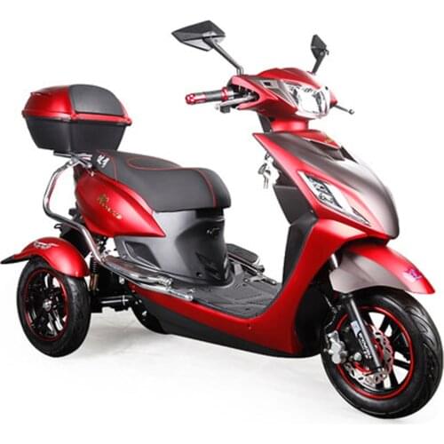 Electric Three-Wheeled Elderly Two-Person Scooter With Anti-Skid Tires