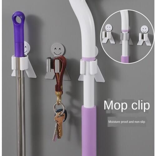 A2732 Strong mop clip Paste Mop Rack Mop holder Adhesive Multi-Purpose Hooks