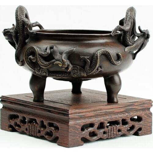 Antique copper censer household worship in the Ming and Qing dynasty sandalwood oil burner incense gifts sank ornaments