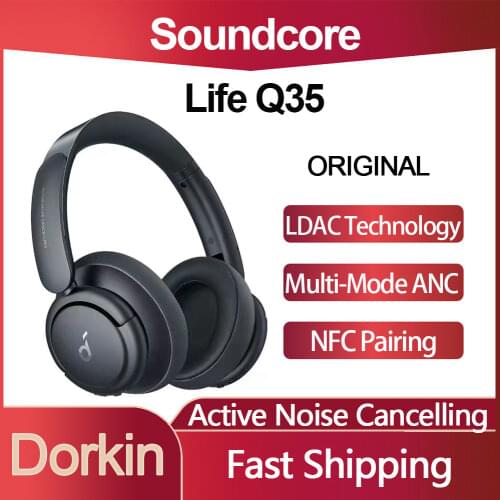 Original Soundcore Life Q35 Wireless Headset Active Noise Cancellation Bluetooth Headphone ANC Long Playtime LDAC HiRes Earphone