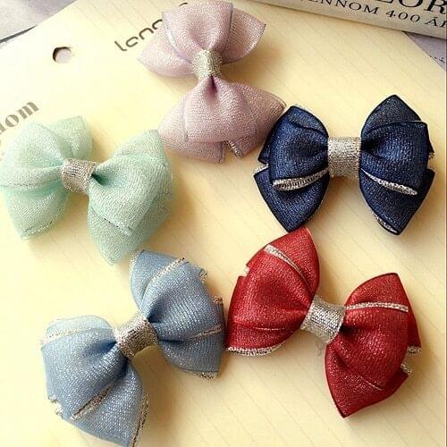 Boutique gauze bowknot baby girls kids hair clip pin bows headwear hairpin accessories for children hair ornaments hairclip free