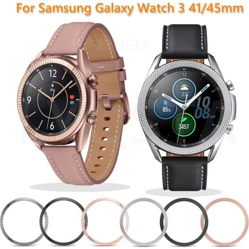 Adhesive Metal Bumper Frame Case For Samsung Galaxy Watch 3 41/45mm Bezel Ring Protector For Galaxy Watch 3 41 45mm cover Bezel