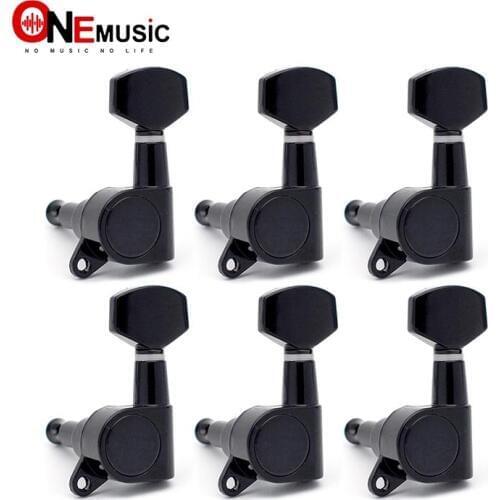 6L Black Guitar Tuning Pegs Tuners Machine Heads for Acoustic Electric Guitar