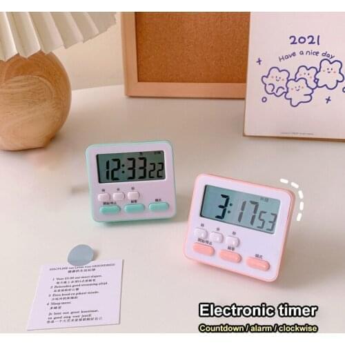 Digital Screen Timer Mini Learning Display Digital Timer Square Kitchen Cooking Count Up Countdown Sleep Stopwatch Alarm Clock