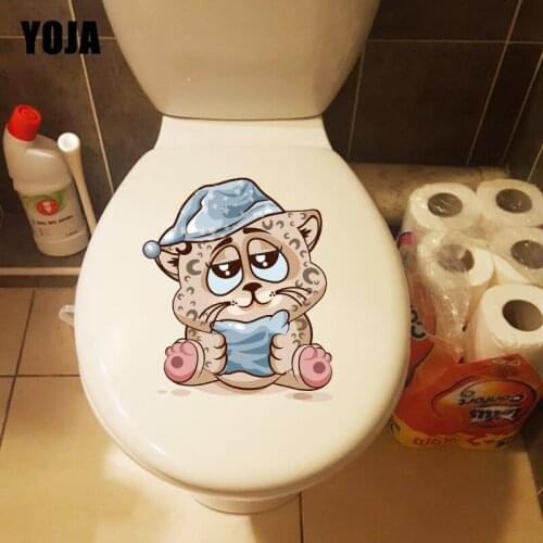 YOJA 18.4*20.8CM Adorkable Cartoon Cat Bathroom Decor Decal Bedroom Wall Toilet Sticker T1-0190