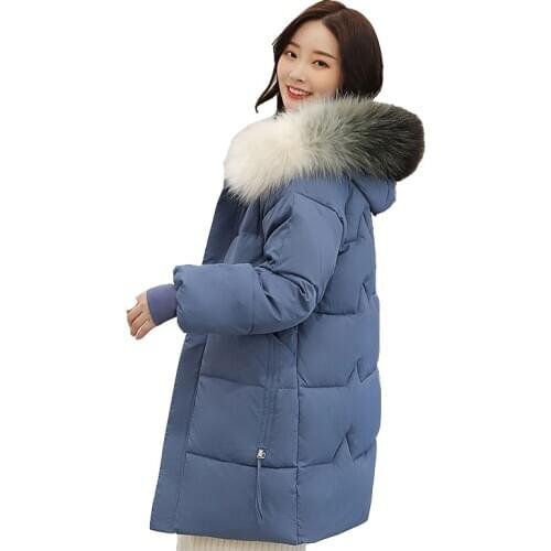 Length down padded jacket woman plus size Korean bread clothing thickened thinner parka overcoat womens winter jacket female