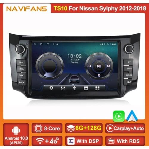 DSP Android 11 Car Raido For Nissan Sylphy Sentra Pulsar 2012-2018 Multimedia DVD Player GPS Navigation with Button Carplay Auto
