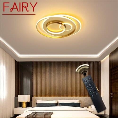 FAIRY Ceiling Lights LED Fixtures 220V 110V with Remote Control 3 Colors Dimmable Modern Home Decorative For Bedroom