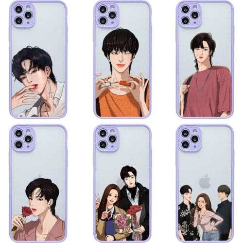Hwang In Yeop TV True Beauty Phone Case For iphone 12 11 Pro Max Mini XS 8 7 Plus X SE 2020 XR Light purple Matte Transparent