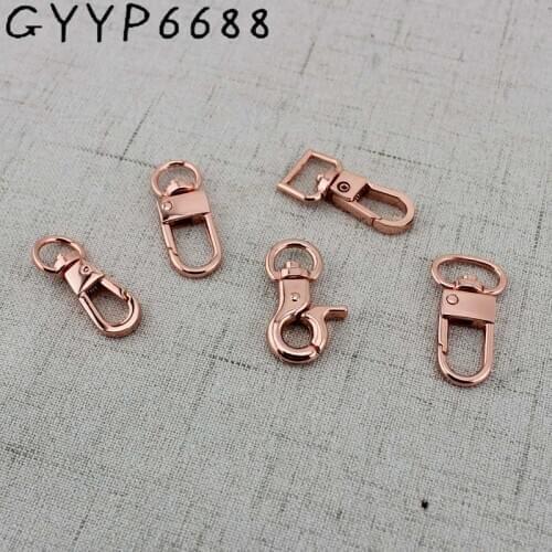 4-30pcs Rose gold Swivel Lobster clips carabines snap hook metal zinc hardware handbag weekend bags hanger