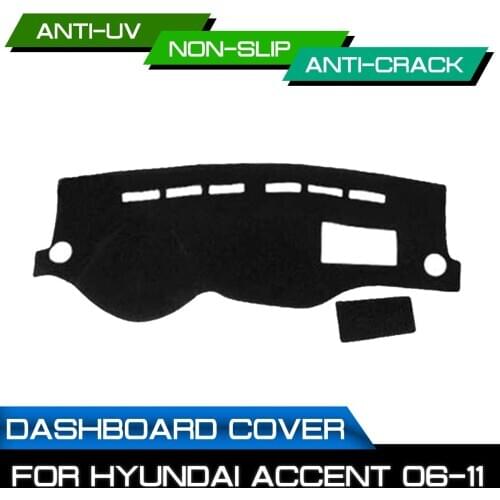 Car Dashboard Mat for Hyundai Accent 2006 2007 2008 2009 2010 2011 Anti-dirty Non-slip Dash Cover Mat UV Protection Shade