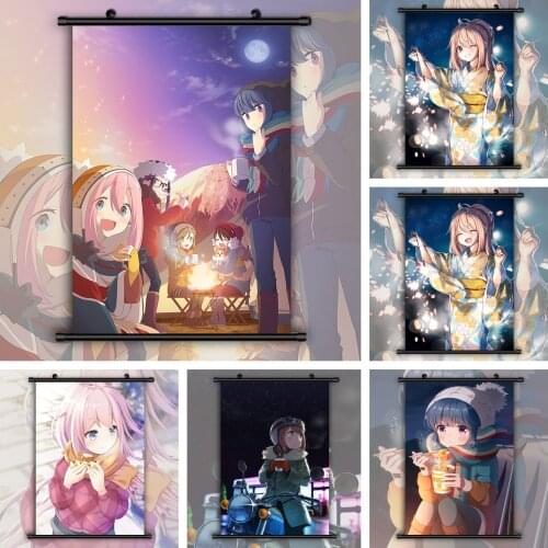Yuru Camp Laid-Back Camp Nadeshiko Kagamihara Shima Rin HD Print Wall Poster Scroll