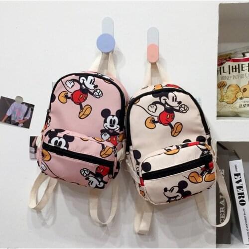 Disney Minnie Girls Backpack Fashion Childrens Spring Outing Lightweight Backpack Female Cute Elementary School Girl School Bag