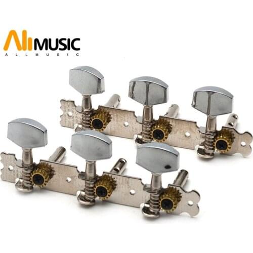 A Set of 2 Pcs Chrome Two Hole Steel Leg Classical Guitar Tuning Pegs Keys Tuners Machine Heads