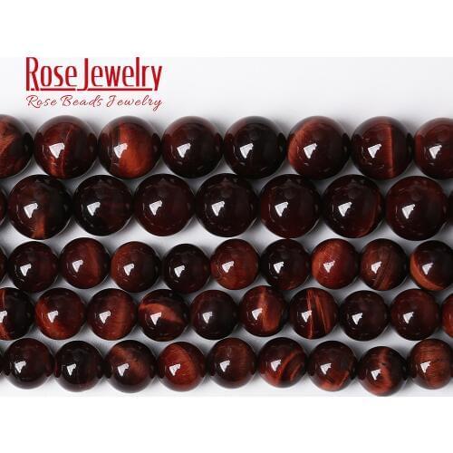 Natural Stone 5A Quality Red Tiger Eye Agates Round Loose Beads 15" Strand 4 6 8 10 12 14 16 18mm Pick Size For Jewelry Making