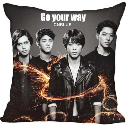 Custom CNBLUE Code Name BLUE Square Pillowcase soft 60x60cm Two Sides Pillow Cover Zippered 1pcs Custom More Size