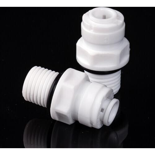 Fit 1/4" 6.35mm OD Tube x 1/4" BSP Male POM Quick Fitting Connector For Aquarium RO Water Filter Reverse Osmosis System