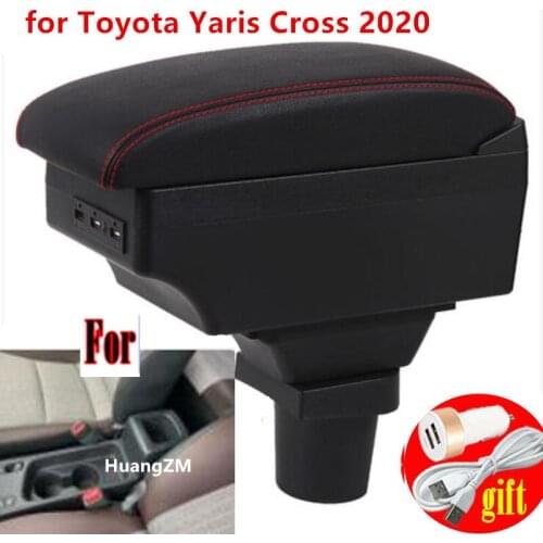 For Toyota Yaris Cross Armrest box 2020 2021 Interior Parts special Retrofit Car Armrest Center Storage box with USB LED light