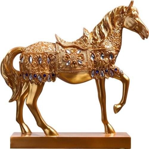 RESIN RUNNING HORSE STATUE EUROPEAN LIVING ROOM HOME DECORATION FIGURINE CRAFTS OFFICE DECOR ANIMAL STATUE MODEL HANDCRAFTS