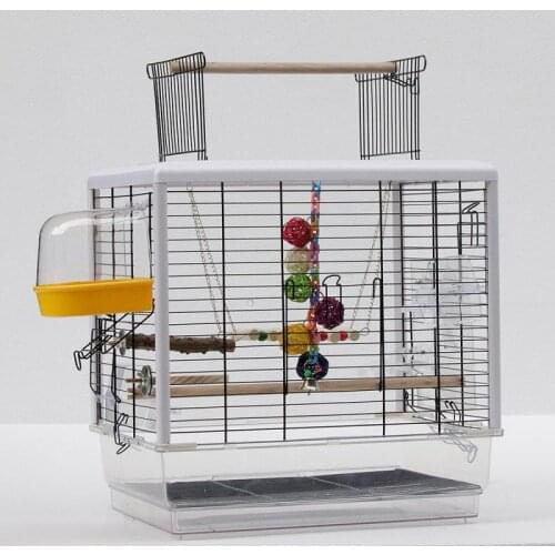 Bird Cage Mesh With Open Top Acrylic Board Transparent Ornamental Parrot Bird Cage Easy To Clean Protective Ventilation Hwc
