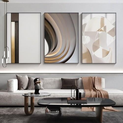 Modern Abstract Geometric Canvas Posters and Prints Paintings Nordic Home Deco Wall Art Pictures Living Room Decoration 3 Pieces