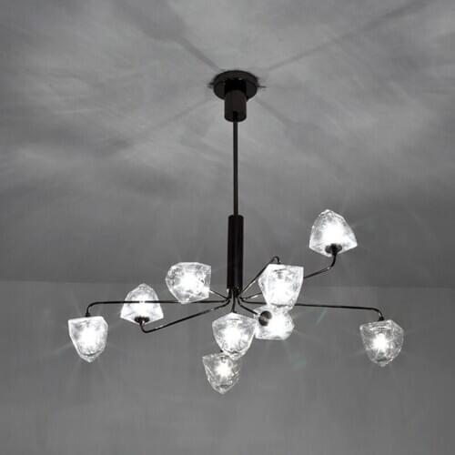 Modern Decorative Diamond Clear Glass Shade G4 LED Pendant Lighting Fixture Hanging Lamps For Dinning Living Room Kitchen