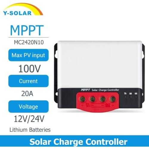 SRNE MPPT 20A Solar Charge Controller MC2420N10 12V24V Auto Solar PV Regulator Charger with BT-2 RM-6 LCD For Lithium Batteries