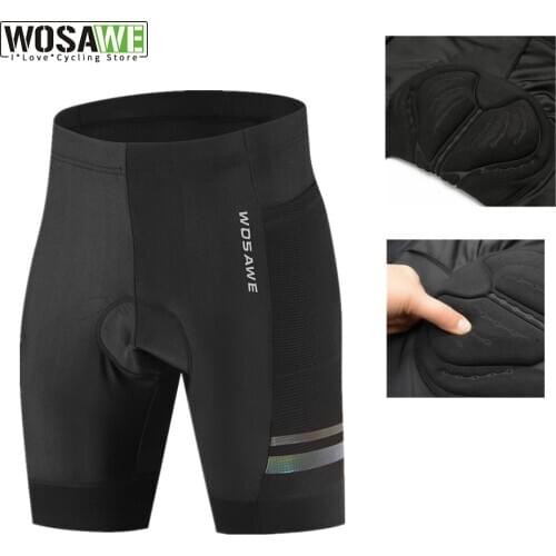 WOSAWE 5D Padded Cycling Shorts Men Women Shockproof MTB Bicycle Shorts Summer Road Bike Shorts Cycling Tights Ropa Ciclismo