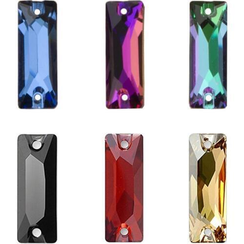 YANRUO 3255 Cosmic Baguette AAAAA Sewn Rhinestones Flat Back Glitter Strass DIY Glass Stones Crystals For Sewing Needlework