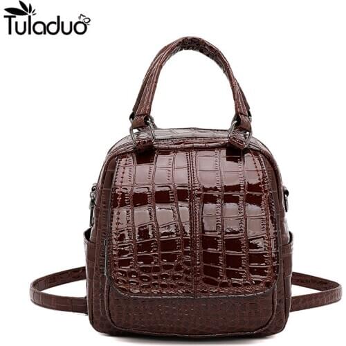 Female Small Backpack PU Leather Women Mini Backpack Preppy Shoulder Travel Tote Schoolbags for Girls